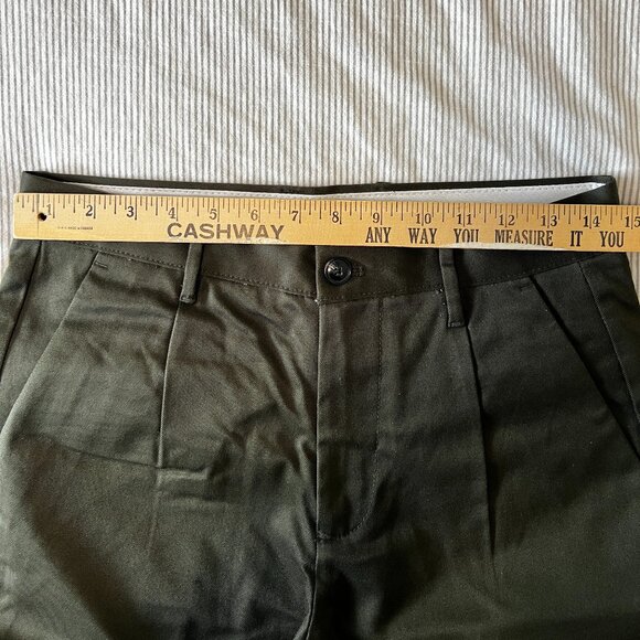 Zara Man Pleated Deep Green Trouser - Size 30 Men - Picture 2 of 9